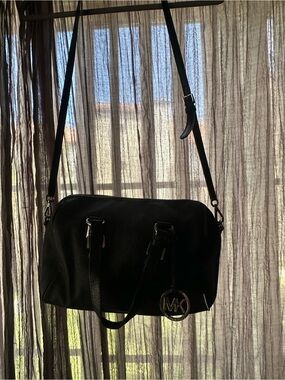 Michael Kors Black Shoulder Bag with MK Charm